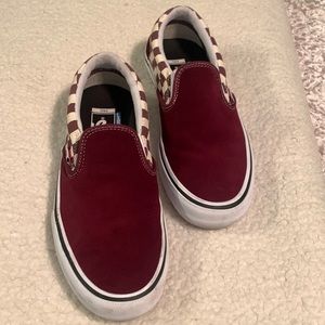 Lightly worn burgandy vans